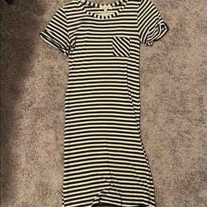 Black and white striped dress